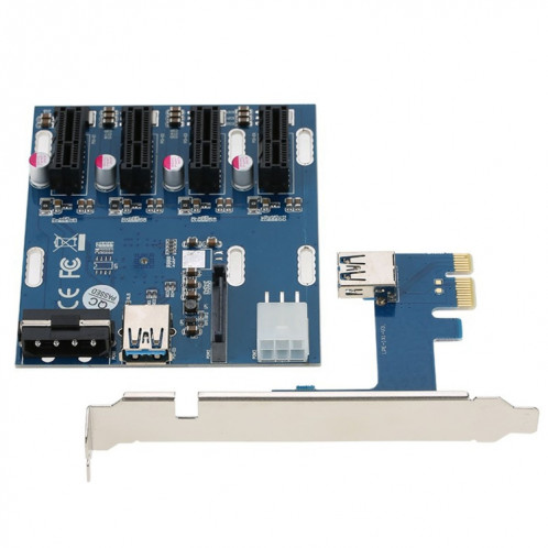 Carte PCI-E vers PCI-E 1 à 4 1 Carte Express X avec 4 ports PCI-E SP781877-07