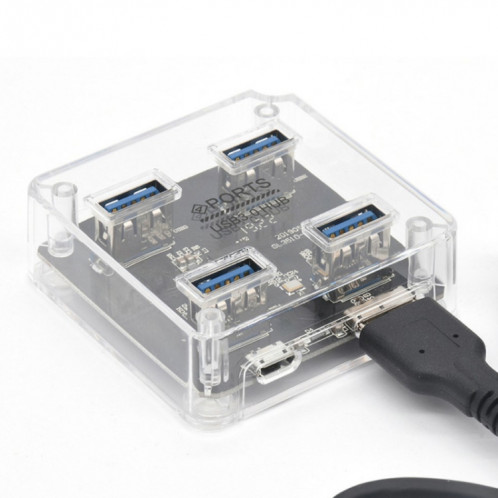 HUB Transparent carré de bureau multifonctionnel USB2.0 4 en 1 SH80181159-06
