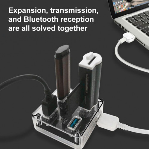 HUB Transparent carré de bureau multifonctionnel USB2.0 4 en 1 SH80181159-06