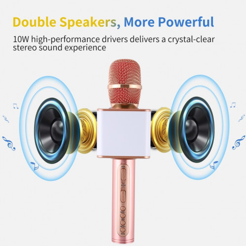 H11 Double haut-parleurs KTV haute qualité sonore de poche Karaoke enregistrement Bluetooth sans fil microphone à condensateur, pour ordinateur portable, PC, haut-parleur, casque, iPad, iPhone, Galaxy, Huawei, Xiaomi, SH27RG578-011