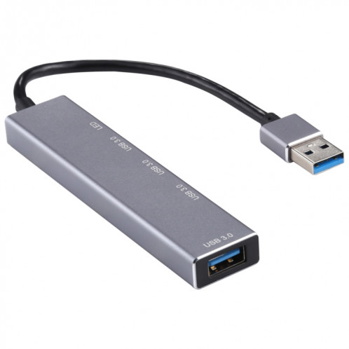 3019 4 x USB 3.0 vers USB 3.0 Adaptateur HUB en alliage d'aluminium avec indicateur LED (gris argenté) SH58SH1361-06