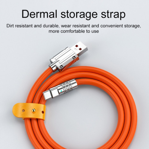 Mech Series 6A 120W USB vers USB-C / Type-C Câble de données de charge rapide en silicone à prise métallique, Longueur: 1,2 m (Orange) SH234E1401-07