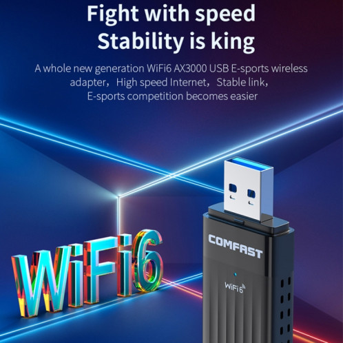 COMFAST CF-970 AX 3000 Mbps carte réseau sans fil double bande WiFi 6 adaptateur USB SC8403256-013