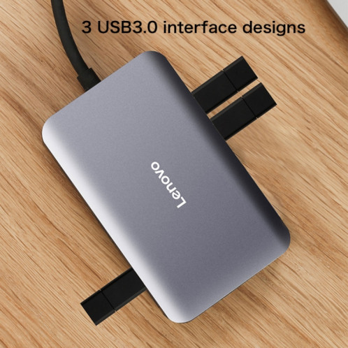Lenovo F1-C08 8 en 1 Type-C / USB-C vers HDMI Hub de conversion multifonction SL8419400-010