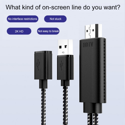 7563s USB-C / Type-C femelle vers 2K HDMI mâle câble adaptateur vidéo HD, longueur du câble: 1 m SH8452939-011