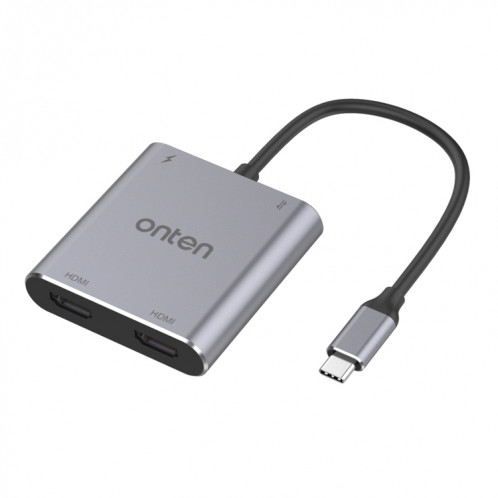 Onten 9175K 4 en 1 USB-C / Type-C vers double HDMI + USB 3.0 + PD3.0 Port de charge USB-C / Type-C Convertisseur vidéo 4K HD SO84541712-06