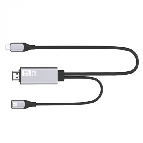 9572PD Câble adaptateur vidéo USB-C / Type-C mâle vers HDMI mâle 4K HD, longueur du câble: 1,8 m SH8456962-012