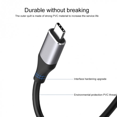 9572PD Câble adaptateur vidéo USB-C / Type-C mâle vers HDMI mâle 4K HD, longueur du câble: 1,8 m SH8456962-012
