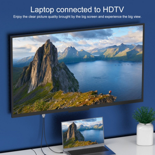 9572PD Câble adaptateur vidéo USB-C / Type-C mâle vers HDMI mâle 4K HD, longueur du câble: 1,8 m SH8456962-012