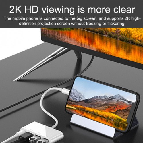75216 4 en 1 8 broches vers HDMI + charge 8 broches + 2 ports USB convertisseur vidéo HD SH84581524-012