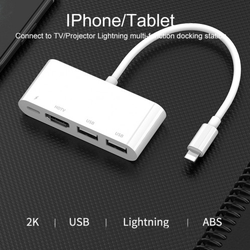 75216 4 en 1 8 broches vers HDMI + charge 8 broches + 2 ports USB convertisseur vidéo HD SH84581524-012