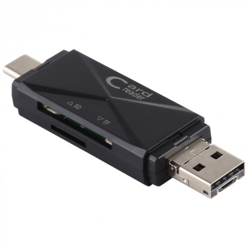 Lecteur de carte USB-C / Type-C + SD + TF + Micro USB vers USB 2.0 (noir) SH512B704-010