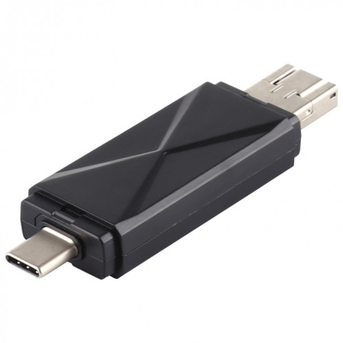Lecteur de carte USB-C / Type-C + SD + TF + Micro USB vers USB 2.0 (noir) SH512B704-010