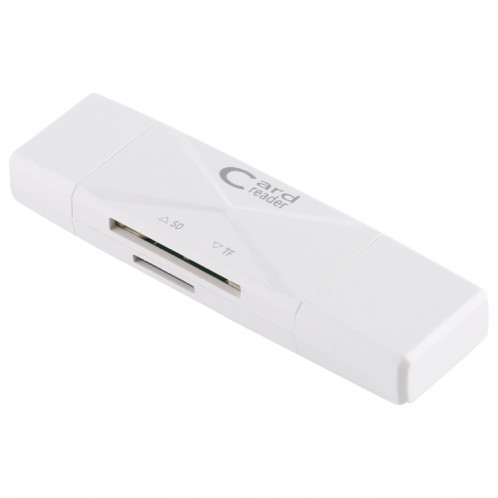 Lecteur de carte USB-C / Type-C + SD + TF + Micro USB vers USB 2.0 (blanc) SH512W131-010