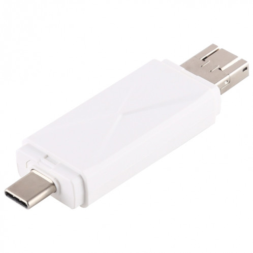 Lecteur de carte USB-C / Type-C + SD + TF + Micro USB vers USB 2.0 (blanc) SH512W131-010