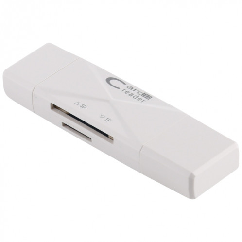 Lecteur de carte USB-C / Type-C + SD + TF + Micro USB vers USB 3.0 (blanc) SH513W1019-010