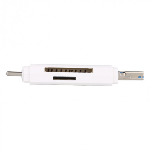 Lecteur de carte USB-C / Type-C + SD + TF + Micro USB vers USB 3.0 (blanc) SH513W1019-010