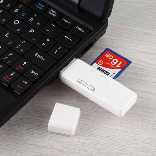 Lecteur de carte USB-C / Type-C + SD + TF + Micro USB vers USB 3.0 (blanc) SH513W1019-010