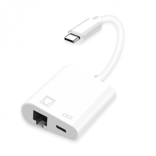 NK-1035 TC 2 en 1 Homme USB-C / Type-C mâle à Ethernet + Adaptateur femelle de type-C SH8531608-07