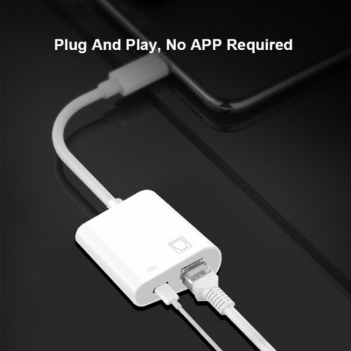 NK-1035 TC 2 en 1 Homme USB-C / Type-C mâle à Ethernet + Adaptateur femelle de type-C SH8531608-07