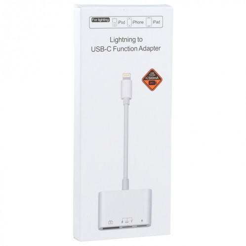 S-221 3 in 1 8 Pin Male to 8 Pin Power + USB-C / Type-C + USB Camera Female Adapter SH8534873-07