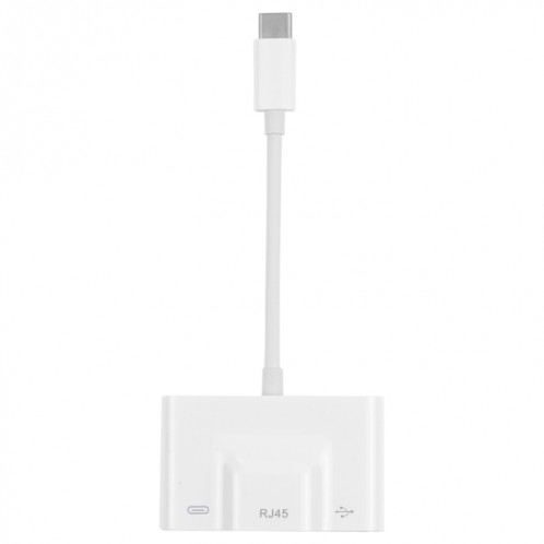 3 en 1 USB-C / TYPE-C Homme à USB + 100M RJ45 Ethernet + Power Adaptateur femelle SH85391021-07