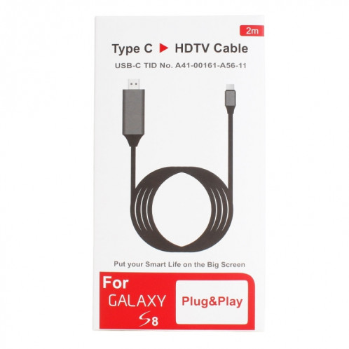 Câble adaptateur convertisseur USB-C / Type-C 3.1 vers HDMI, Câble adaptateur convertisseur USB-C / Type-C 3.1 vers HDMI, longueur : 2 m (noir) SH541B1356-08