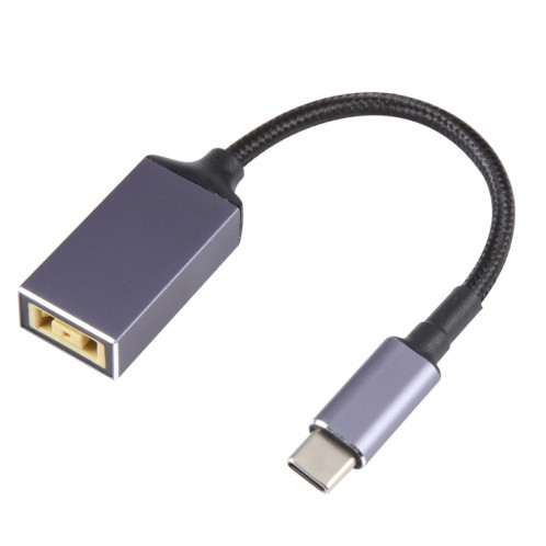 Câble adaptateur USB-C / Type-C mâle à prise carrée en nylon tressé femelle pour Lenovo SH85481207-06