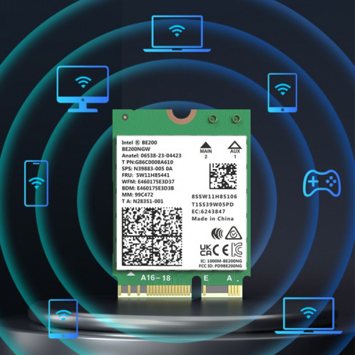COMFAST CF-BE200-M WiFi7 BT5.4 Adaptateur réseau sans fil tri-bande Module WiFi réseau M.2 SC8706727-016