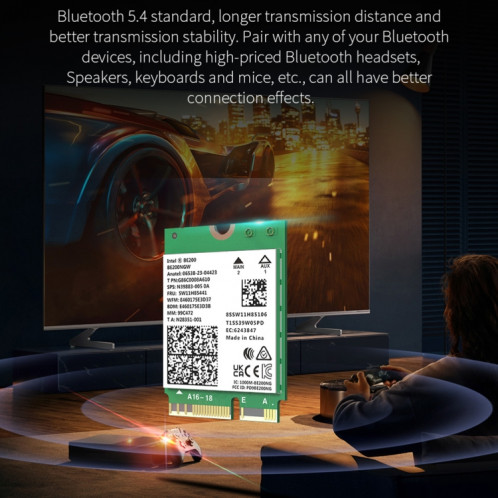 COMFAST CF-BE200-M WiFi7 BT5.4 Adaptateur réseau sans fil tri-bande Module WiFi réseau M.2 SC8706727-016