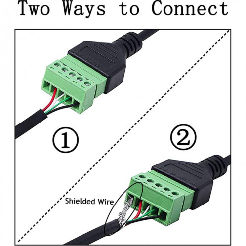 Coude en forme de U USB-C / Type-C mâle à 5 broches Câble de connecteur sans soudure de terminal pluggable à 5 broches SH8714578-06