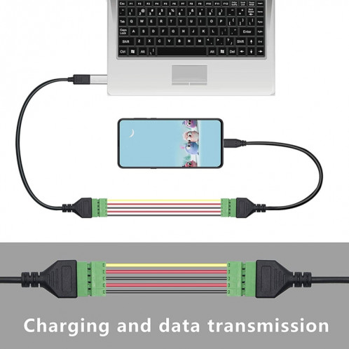 Coude en forme de U USB-C / Type-C mâle à 5 broches Câble de connecteur sans soudure de terminal pluggable à 5 broches SH8714578-06