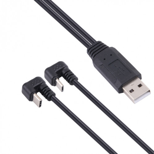 Homme USB-C / Type-C en forme de U + micro USB mâle USB au câble USB SH8726693-05