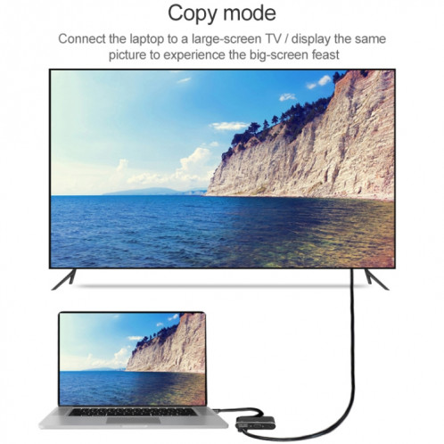 Adaptateur multifonction V83 USB-C / Type-C vers 4K HDMI / VGA + audio 3,5 mm + USB SH8819661-011