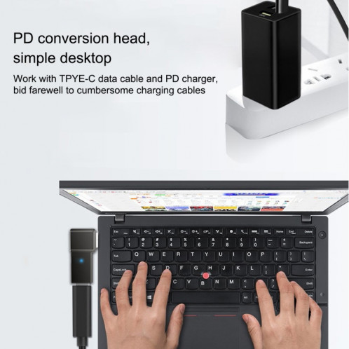 100W USB-C / Type-C femelle à grosse adaptateur de chargement carré pour Lenovo SH8876549-05