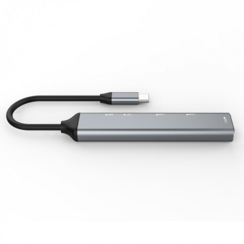 C-805 5 en 1 USB-C / Type-C à 3 Adaptateur de lecteur de carte USB 3.0 + TF / SD SH8939422-05