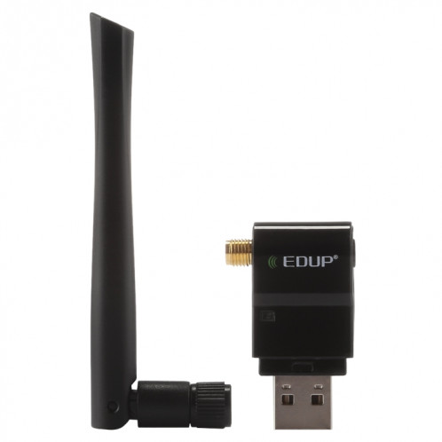 EDUP EP-AC1635 Adaptateur Ethernet sans fil 11AC USB Ethernet à deux bandes 600Mbps 2dBi pour ordinateur portable / PC (noir) SE982B183-010