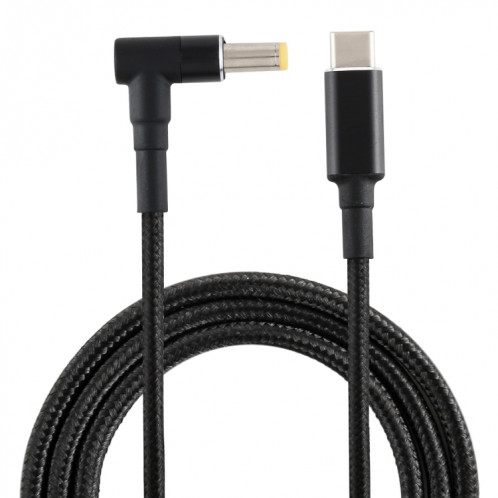 PD 100W 5.5 x 2.5mm Coude mâle vers USB-C / Type-C Câble de charge d'alimentation en nylon mâle, longueur du câble: 1,7 m SH9004201-06