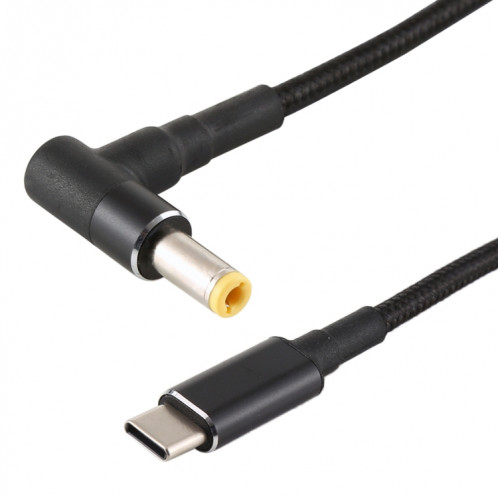 PD 100W 5.5 x 2.5mm Coude mâle vers USB-C / Type-C Câble de charge d'alimentation en nylon mâle, longueur du câble: 1,7 m SH9004201-06