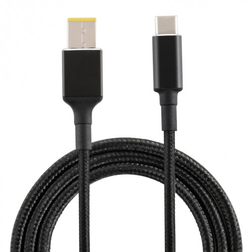 Big Square Male vers USB-C / Type-C Câble de charge d'alimentation en nylon mâle pour Lenovo, longueur du câble: 1,7 m SH9005447-06
