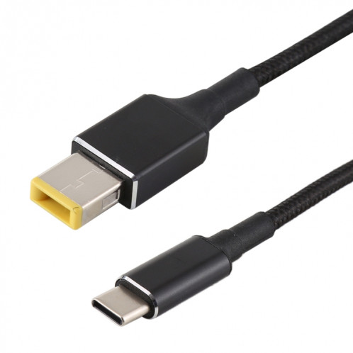 Big Square Male vers USB-C / Type-C Câble de charge d'alimentation en nylon mâle pour Lenovo, longueur du câble: 1,7 m SH9005447-06