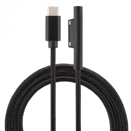 Câble d'alimentation mâle USB-C / Type-C à 6 broches en nylon pour adaptateur pour ordinateur portable Microsoft Surface Pro 3/4/5/6, longueur du câble: 1,5 m SH92661040-05