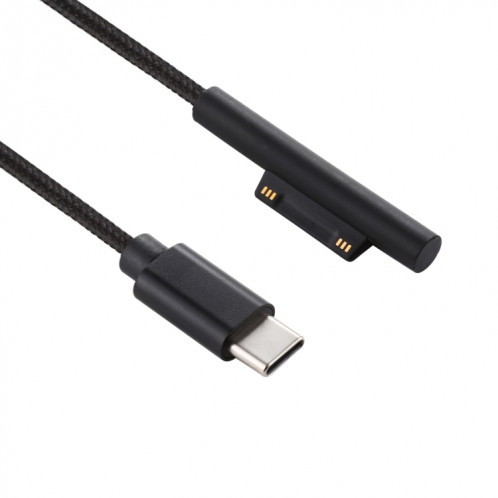 Câble d'alimentation mâle USB-C / Type-C à 6 broches en nylon pour adaptateur pour ordinateur portable Microsoft Surface Pro 3/4/5/6, longueur du câble: 1,5 m SH92661040-05
