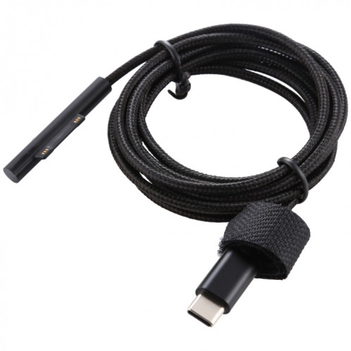 Câble d'alimentation mâle USB-C / Type-C à 6 broches en nylon pour adaptateur pour ordinateur portable Microsoft Surface Pro 3/4/5/6, longueur du câble: 1,5 m SH92661040-05