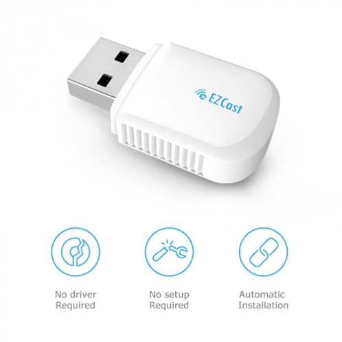 EZCast EZC-5200BS Adaptateur sans fil WiFi double bande 600 Mbps + Bluetooth USB 2.0 (blanc) SH415W1762-011