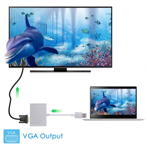Adaptateur 2 en 1 USB 3.0 vers HDMI + VGA (Argent) SH430S365-011