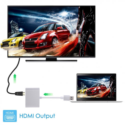 Adaptateur 2 en 1 USB 3.0 vers HDMI + VGA (Argent) SH430S365-011