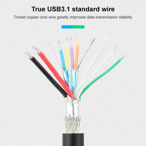 Câble de données à charge rapide USB 2.0 / 3.1 vers Type-C, longueur: 1 m SH9604411-08