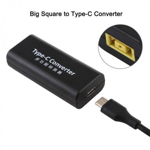 Adaptateur de connecteur d'alimentation femelle Big Square Femelle vers USB-C / Type-C avec câble USB-C / Type C de 15 cm SH9613867-05