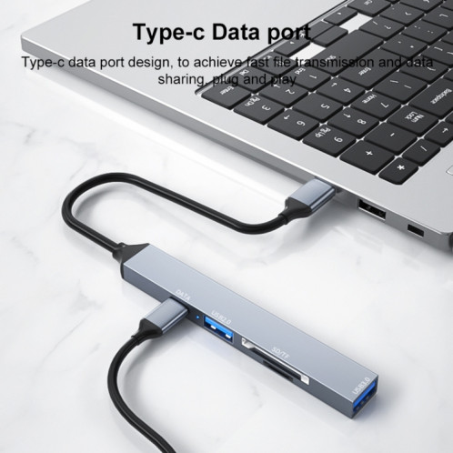 ADS-806C 5 en 1 USB-C / Type-C vers USB 3.0 + USB-C / Type-C + SD/TF + Station d'accueil HUB USB2.0 SH9701720-07
